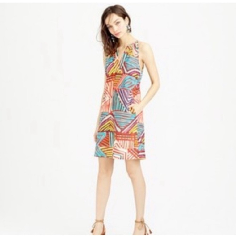 J. Crew Collection 4 geo brushstroke dress